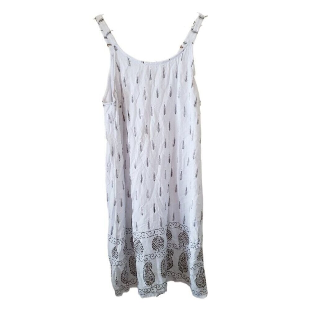 Lapogee White Patterned Sleeveless Slip Dress